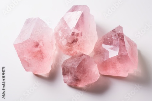 Unveiling the Serenity: Stunning Rose Quartz Display to Enhance Peace and Harmony Generative AI