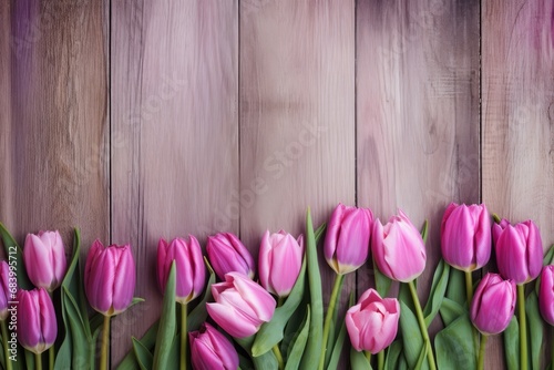 Enchanting Pink Tulips: A Classic Blend of Natural Beauty & Rustic Charm Generative AI