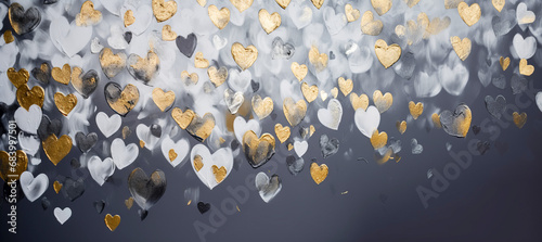 Heart shape paints banner. Generative AI