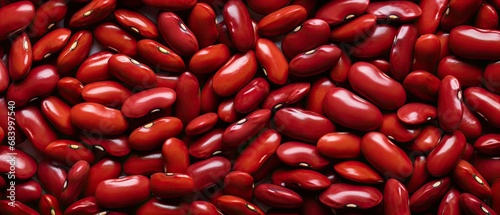 Heap of organic red kidney beans full frame background