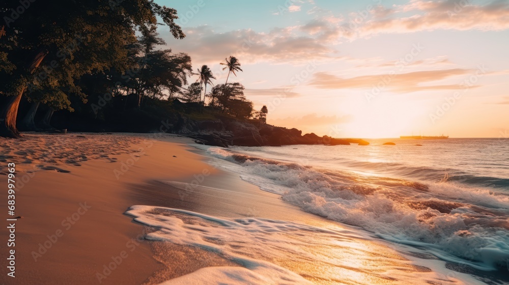 Fototapeta premium Beautiful tropical ocean coast, deserted