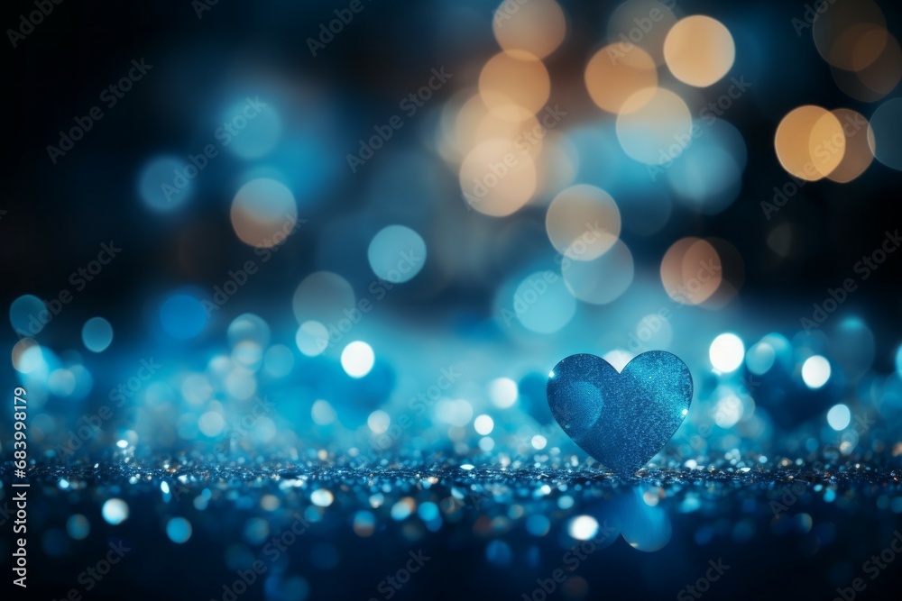 Abstract heart with beautiful bokeh. Background with selective focus and copy space