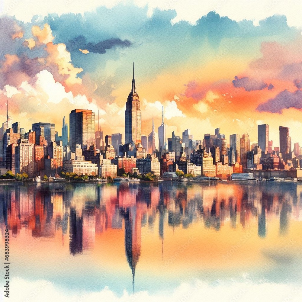 New York watercolor