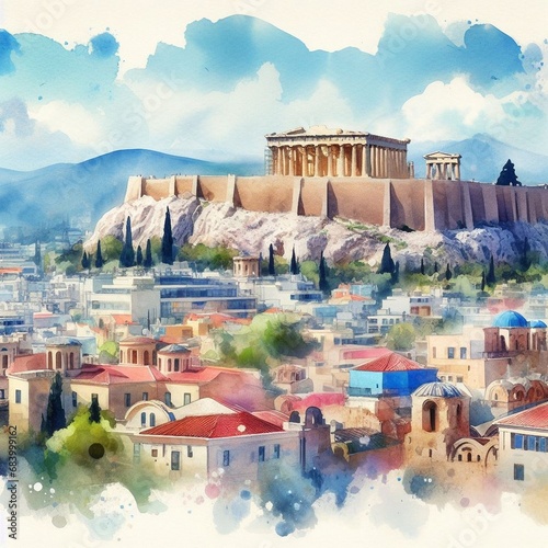 Athens watercolor