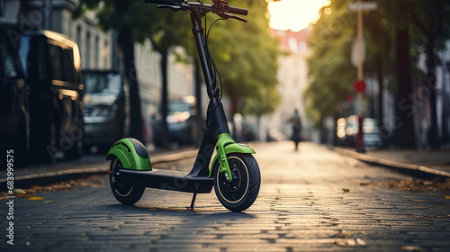 Green urban transportation: a photo shoot on bicycles and electric scooters