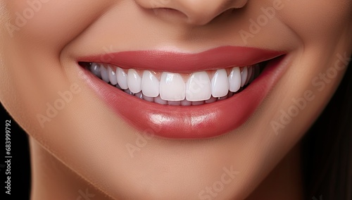 Radiant Smile with Glossy Lips and White Teeth