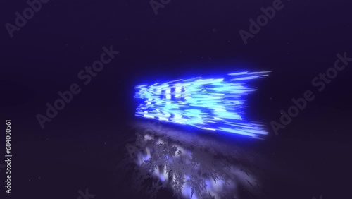 2023-2024. New Year concept animation over a shiny floor