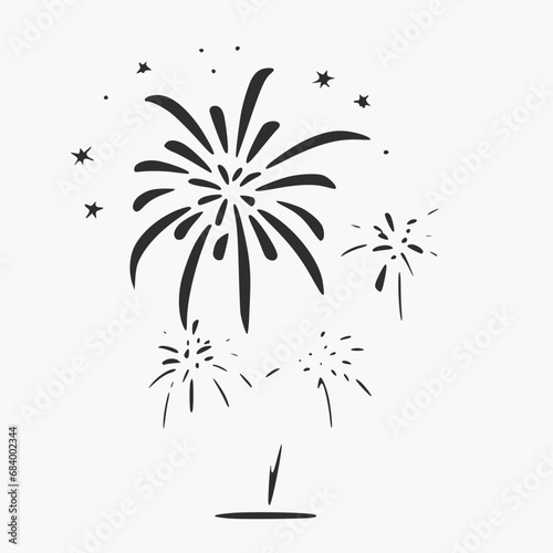 fireworks vector illustration isolated on white background