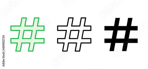 Hashtag icon set. hashtag symbol