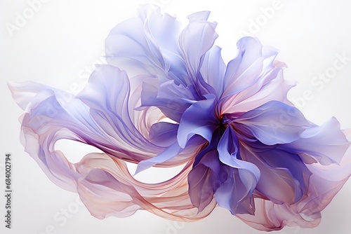 Majestic Purple Flower Floating in the Air Against a Serene Background Generative AI © Johnathan