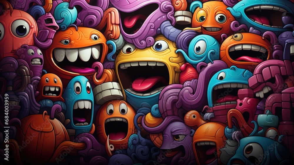 Fototapeta premium Doodle Art Background 3d wallpaper