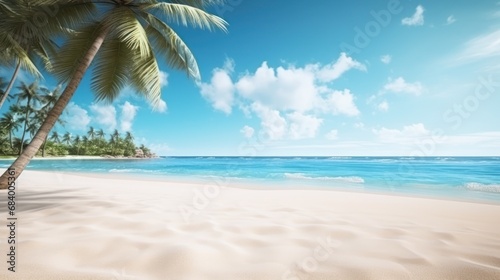 tropical beach background, Advertisement, Print media, Illustration, Banner, for website, copy space, for word, template, presentation, travel, recreation © Space_Background
