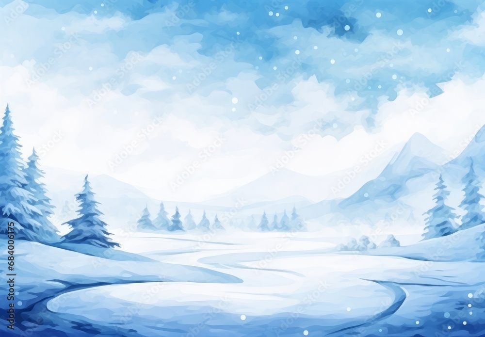 Experience the Serene Magic of Snow: Breathtaking Winter Landscape Generative AI