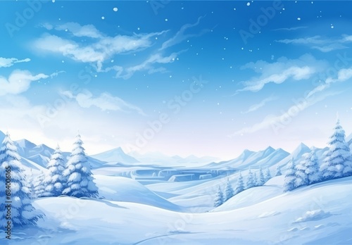 Mesmerizing Snowy Winter Wonderland: Unveiling Nature's Tranquil Beauty Generative AI © monsifdx