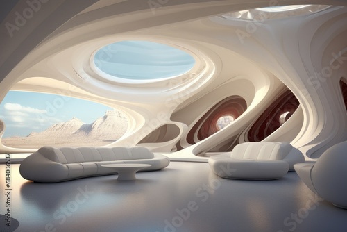 Step into the Future: Unveiling Stunning 3D Rendering of a Futuristic Interior Generative AI