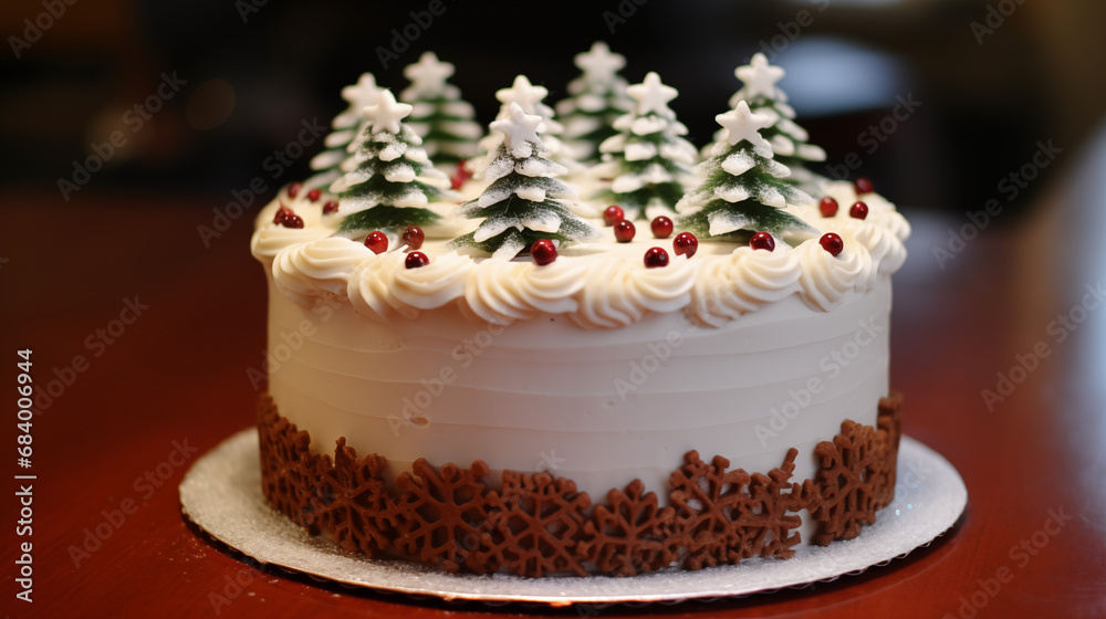 yummy cake with christmas decoration yummy cake with christmas decoration
