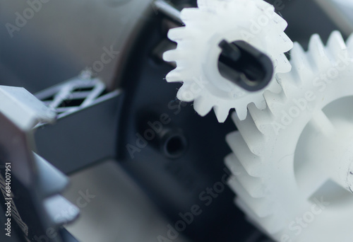 Canvas Print Laser printer cartridge gears in high magnification