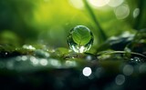 Nature's Masterpiece: Intricate Beauty of a Water Droplet on a Leaf Generative AI