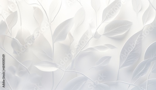 Immaculate Elegance: A Surreal Exploration of White Space and Foliage Generative AI