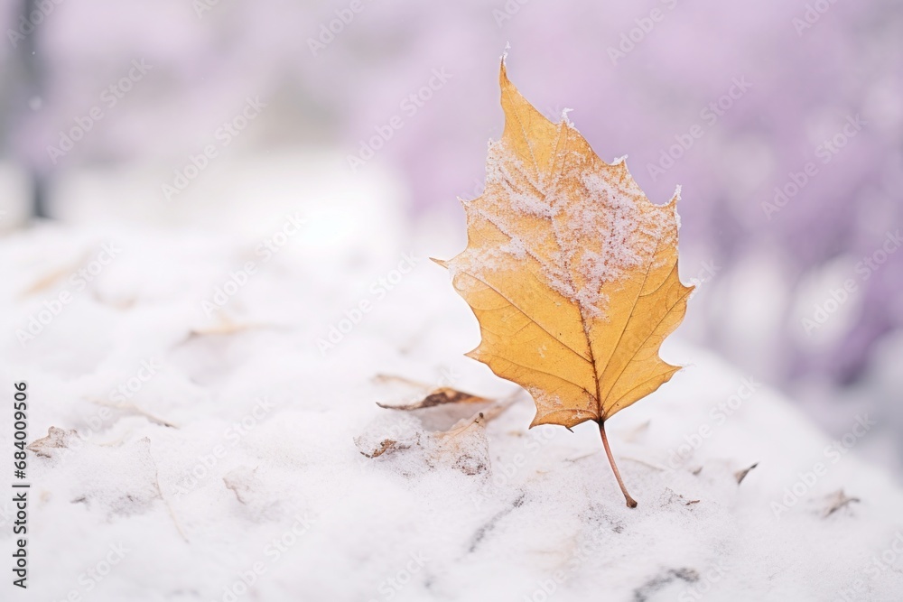 Stunning Contrast: An Autumn Leaf in Snow - An Ode to Ye's Style in Photography Generative AI Stunning Contrast: An Autumn Leaf in Snow - An Ode to Ye's Style in Photography Generative AI