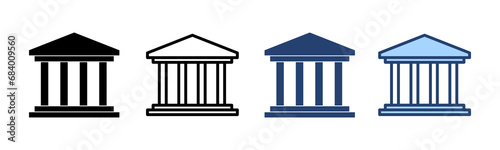 Bank icon vector. Bank sign and symbol, museum, university