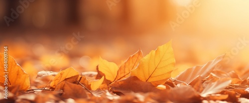 Enchanting Autumn  A Mesmerizing Tapestry of Fallen Leaves Generative AI