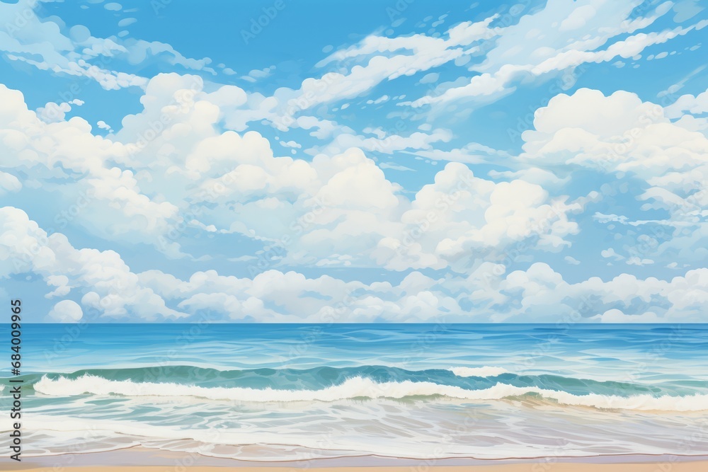 Stunning Naturalistic Interpretation of Beach & Sky - A Masterpiece! Generative AI