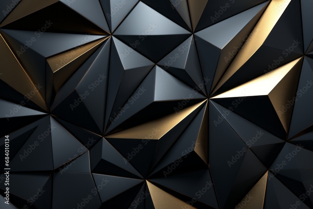 Luxury Unveiled: Black Abstract Geometric Pattern Highlighted with Gold Generative AI Luxury Unveiled: Black Abstract Geometric Pattern Highlighted with Gold Generative AI