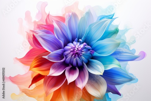 Vibrant & Abstract Flower Illustration: Dive into the Artistic Spectrum! Generative AI