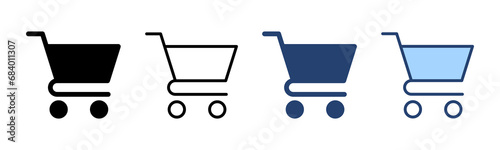 Shopping icon vector. Shopping cart sign and symbol. Trolley icon