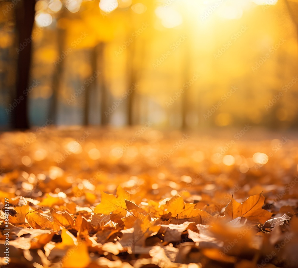 Sun-Kissed Gold: Unveiling the Spectacular Autumn Radiance in Fall Season Generative AI