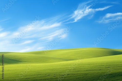Experience the Serenity: Magnificent Green Field Landscape Generative AI