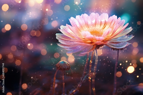 Rain-Drenched Pink Gerbera: The Unspoken Beauty of Nature's Tears Generative AI