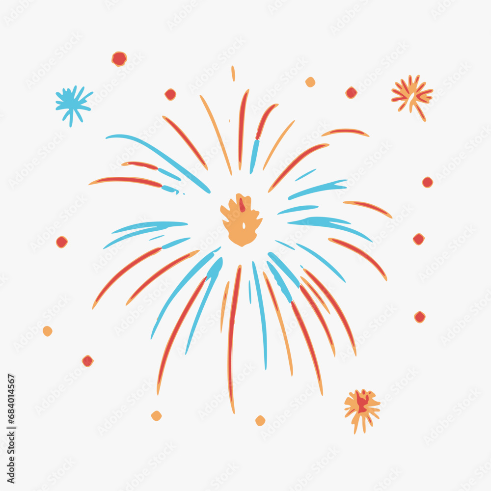 colorful fireworks vector illustration isolated