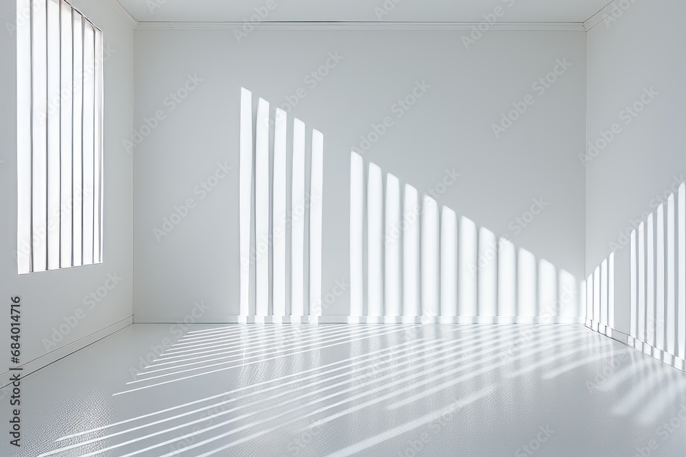 Fototapeta premium Captivating Beauty: Sunlight Splashes in Minimalist Decor – A Deep Dive Into Elegant Simplicity Generative AI