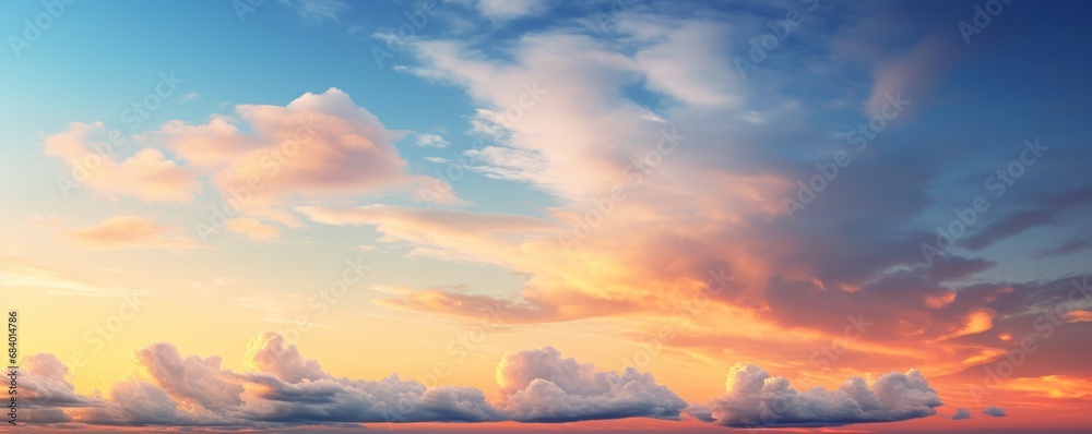 Stunning Swirls of Blue: Unveiling a Majestic Sunset Sky Generative AI
