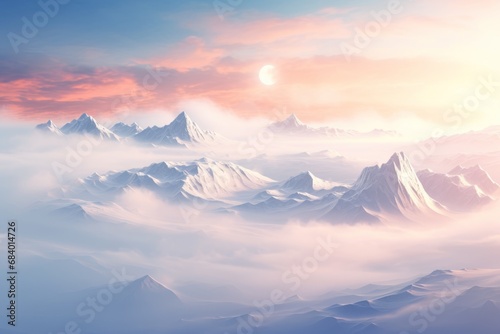 Breathtaking Radiance: A Glimpse into the Sunny Mountain Landscape Masterpiece Generative AI