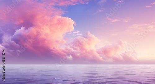 Enthralling View: Spectacular Sunset Over Azure Seas and Wispy Clouds Generative AI © monsifdx