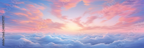 Experience Ethereal Beauty: Breathtaking Sunset Over Blue Cloudscape - Uncover The Magic of Mother Nature Generative AI