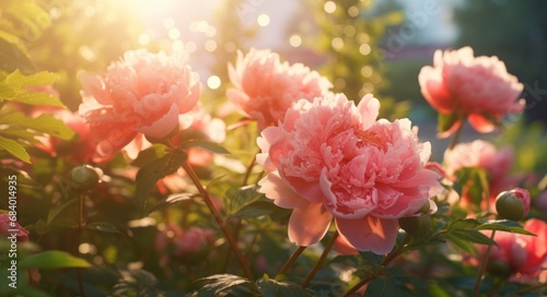 Stunning Springtime Showcase: When the Peonies Bloom in the Park - A Visual Spectacle Generative AI