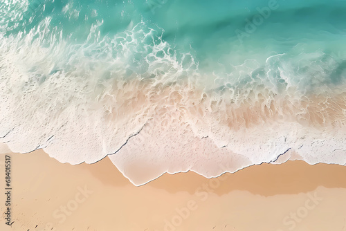 Beach and sea background with ocean waves sand