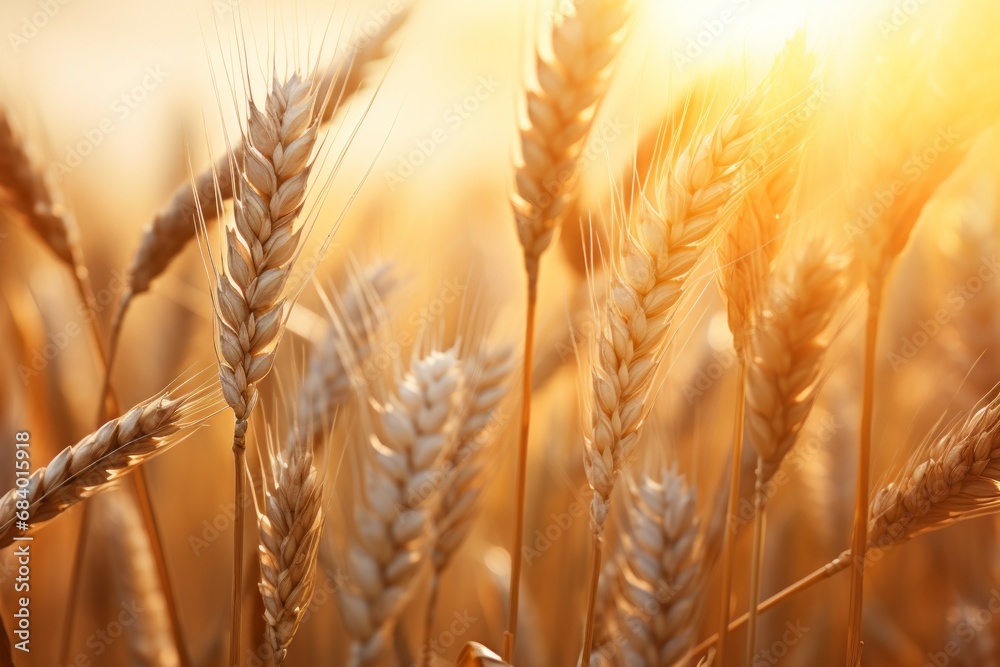 Sunset's Glow Over an Autumn Wheat Field: Capturing Nature's Majesty Generative AI Sunset's Glow Over an Autumn Wheat Field: Capturing Nature's Majesty Generative AI