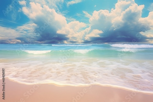 Unwind at a Tranquil White Sandy Beach: Let the Soothing Ocean Waves Mesmerize You! Generative AI