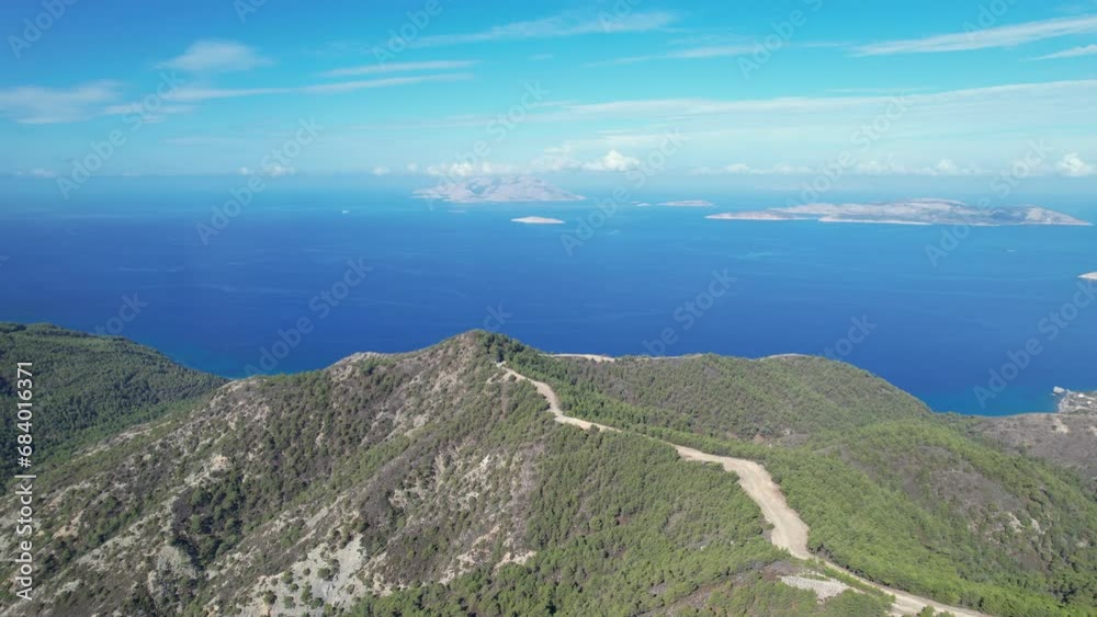 A Breathtaking Aerial View of the Majestic Greek Ocean and Mountains A Breathtaking Aerial View of the Majestic Greek Ocean and Mountains