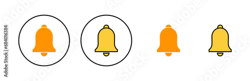 Bell Icon set for web and mobile app. Notification sign and symbol for web site design