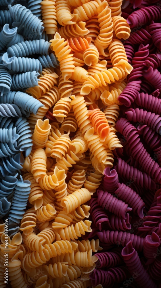 assortment of different types of pasta in different colors.banner
