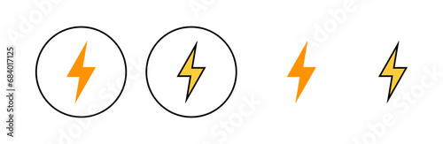 Free Download Lightning icon set for web and mobile app. electric sign and symbol. power icon. energy sign - GFXLoad