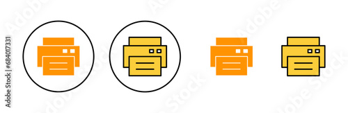 Print icon set for web and mobile app. printer sign and symbol