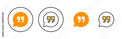 Quote icon set  for web and mobile app. Quotation mark sign and symbol