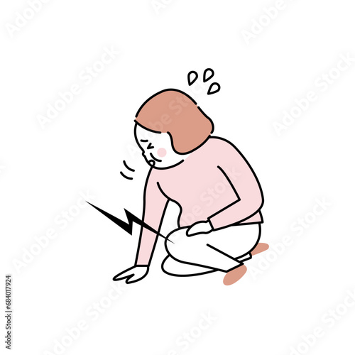 膝の痛みで正座ができない女性